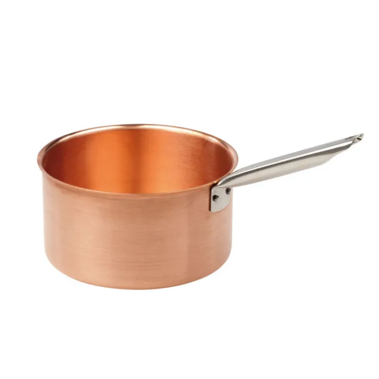 Poêlon à sucre cuivre queue froide inox bord verse-franc 16 cm-Cerf Dellier New