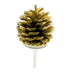 Pommes de pin dorées sur pique (x30)-Cerf Dellier Outlet