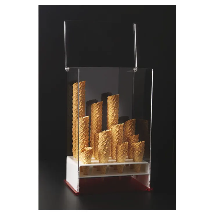 Porte-cornets à glace vertical 12 trous de 35 mm avec couvercle articulé-Cerf Dellier Sale