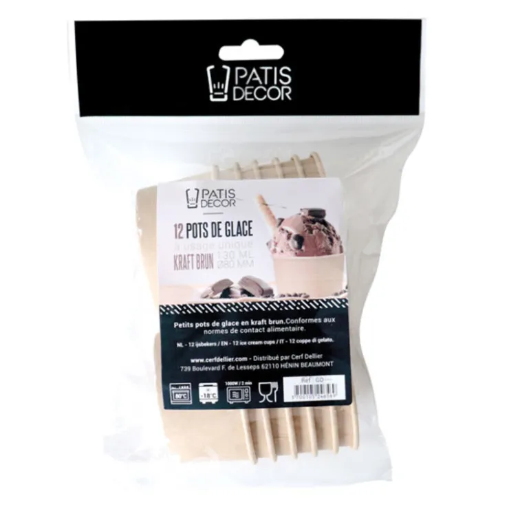 Pot à glace 13 cl (x 12)-Cerf Dellier Outlet