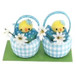 Poussins dans un panier vichy (x2)-Cerf Dellier Online