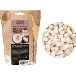 Pépites de fruits noix de coco séchée cubes 100 g-Cerf Dellier Outlet