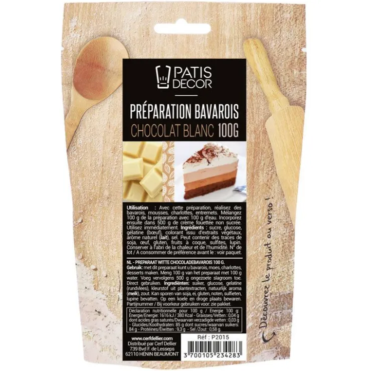 Préparation bavarois Chocolat Blanc-Cerf Dellier Outlet