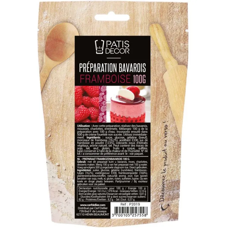 Préparation bavarois Gel Framboise-Cerf Dellier