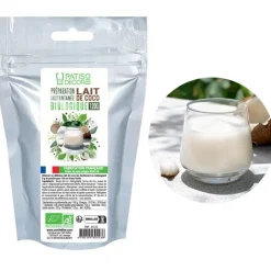 Préparation instantanée pour lait de coco biologique 120 g - DDM 08/24-Cerf Dellier New