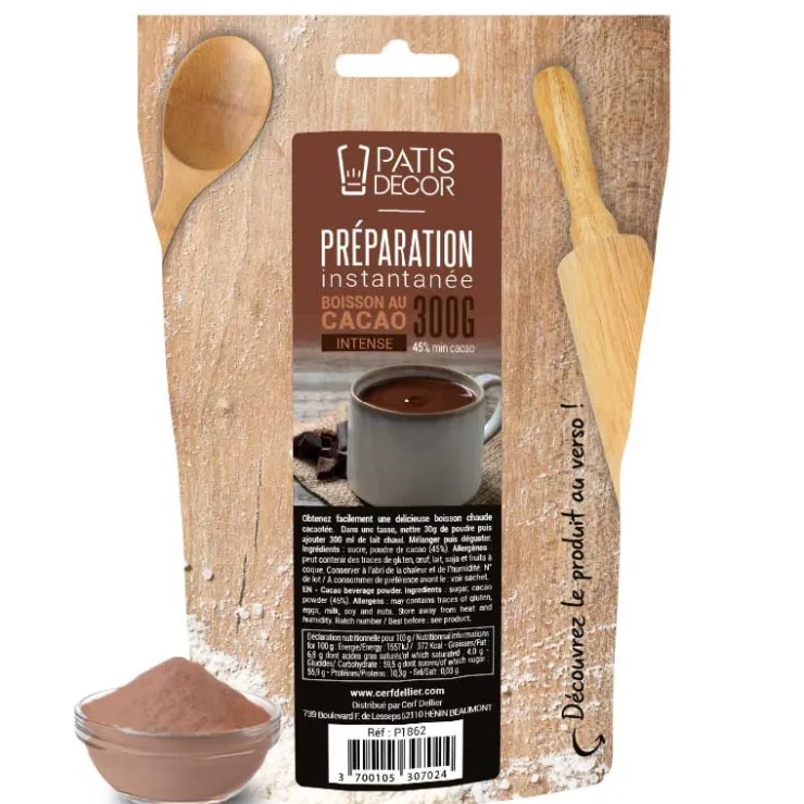Préparation instantanée pour boisson au cacao saveur intense - 300 g-Cerf Dellier Best
