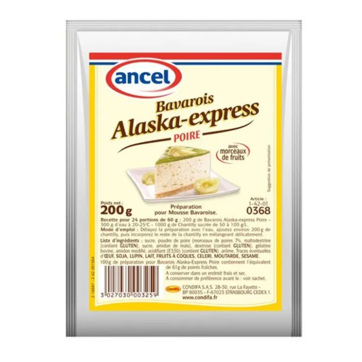 Préparation mousse bavaroise poire Alaska 200 g-Cerf Dellier Sale
