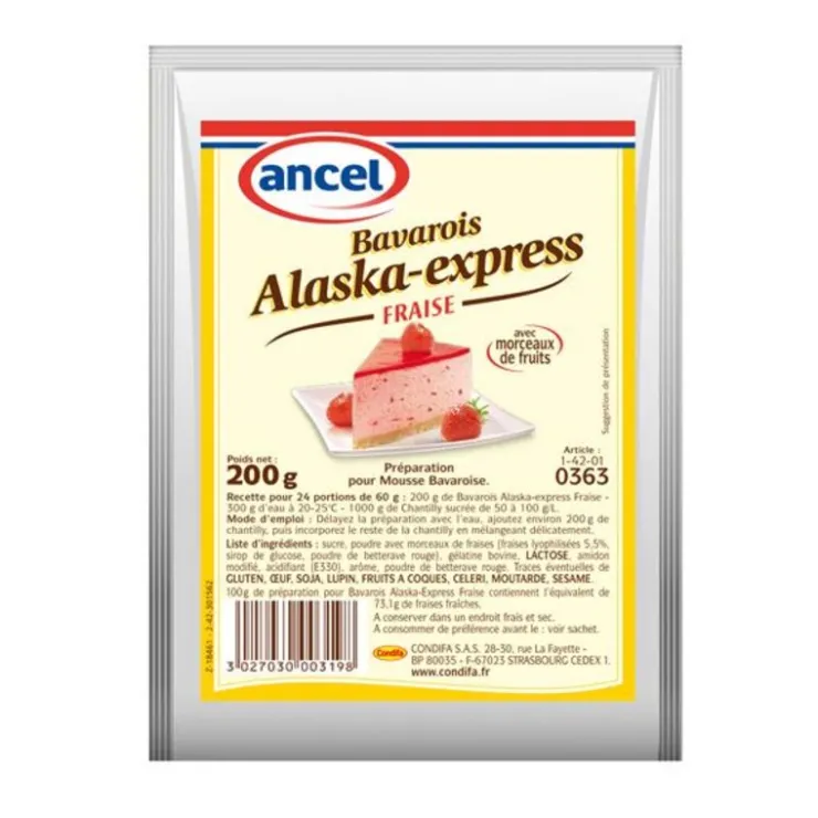 Préparation mousse bavaroise fraise Alaska 200 g-Cerf Dellier Discount
