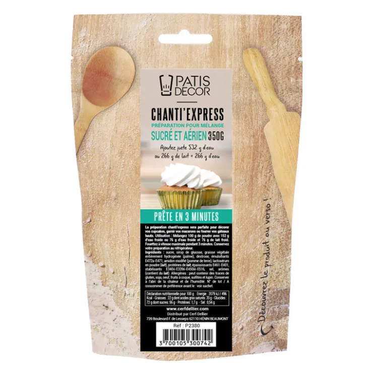 Préparation pour mélange sucré et aérien Chanti'Express 350 g-Cerf Dellier Clearance