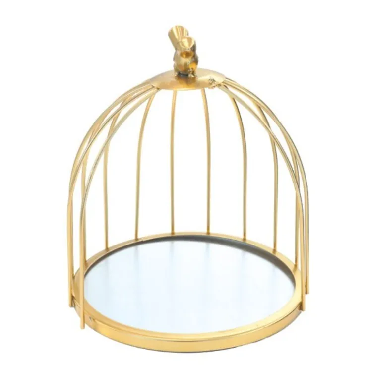 Présentoir cage à oiseaux doré 21 cm-Cerf Dellier New