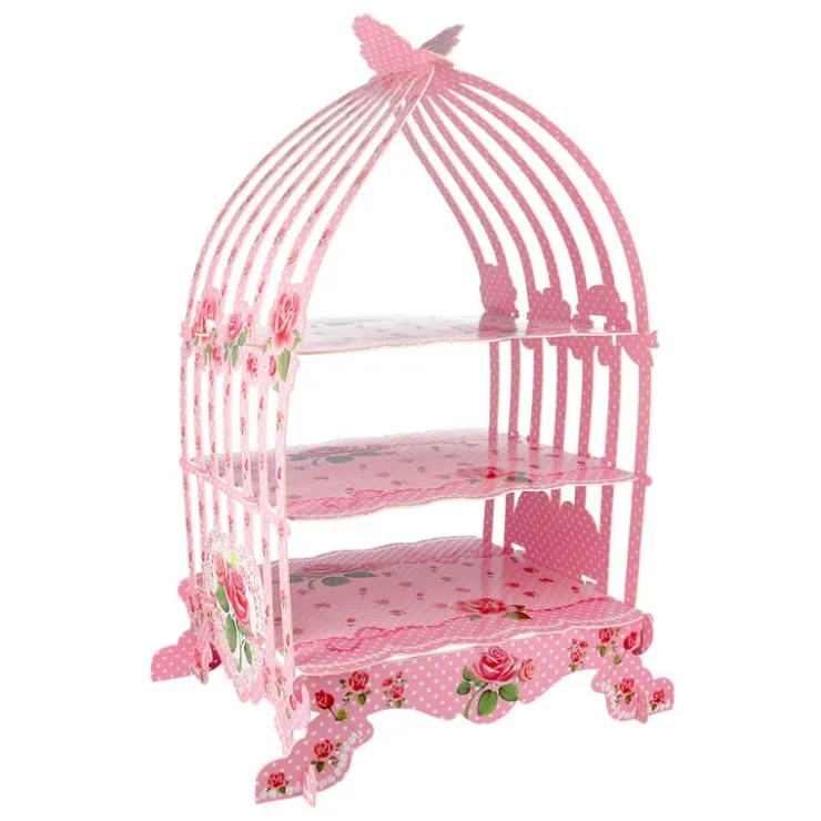 Présentoir cage à oiseaux rose-Cerf Dellier Hot