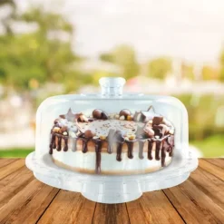 Présentoir cloche à gâteau sur pied 28 cm-Cerf Dellier Hot