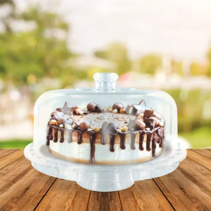 Présentoir cloche à gâteau sur pied 28 cm-Cerf Dellier Hot