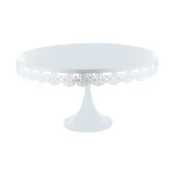 Présentoir gâteau blanc broderie Ø 35 cm-Cerf Dellier