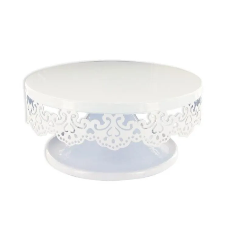 Présentoir gâteau blanc broderie Ø 15 cm-Cerf Dellier Outlet