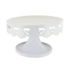 Présentoir gâteau blanc broderie Ø 18 cm-Cerf Dellier New