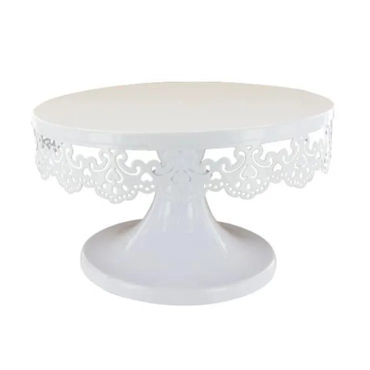 Présentoir gâteau blanc broderie Ø 18 cm-Cerf Dellier New