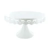 Présentoir gâteau blanc broderie Ø 30 cm-Cerf Dellier