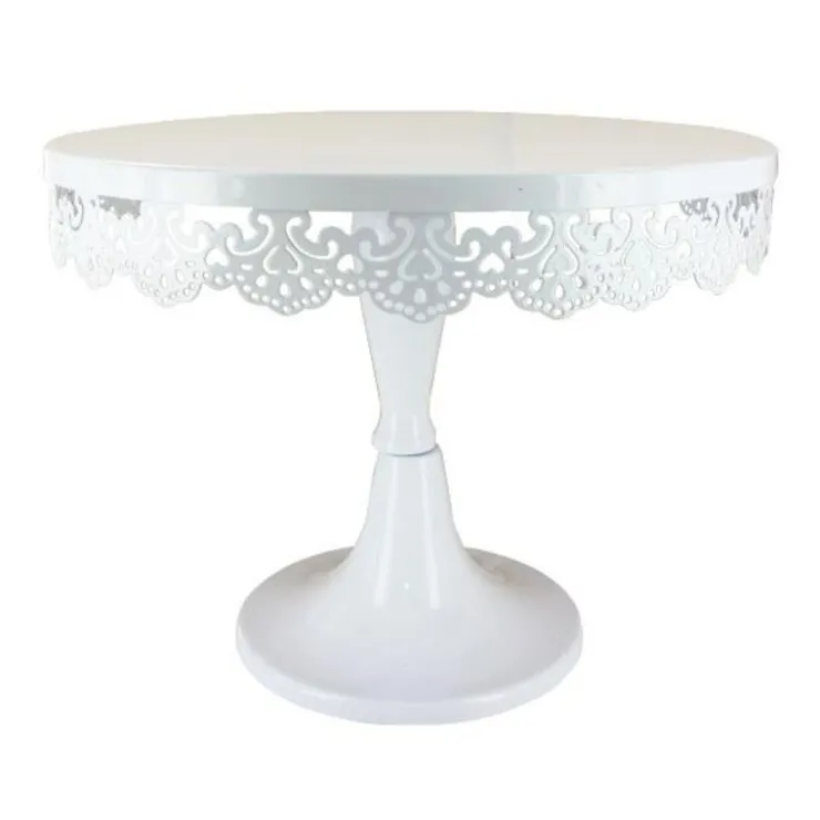 Présentoir gâteau blanc broderie Ø 23 cm-Cerf Dellier Hot