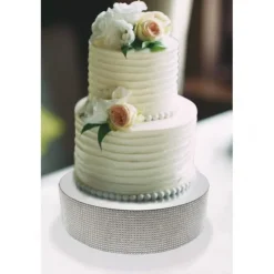 Présentoir gâteau effet miroir et contour en strass 40 cm-Cerf Dellier Hot