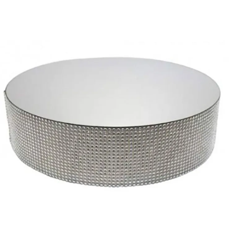Présentoir gâteau effet miroir et contour en strass 35 cm-Cerf Dellier Clearance