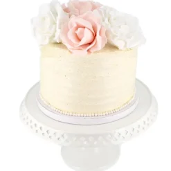 Présentoir gâteau en céramique dentelle fantaisie 25 cm-Cerf Dellier Outlet