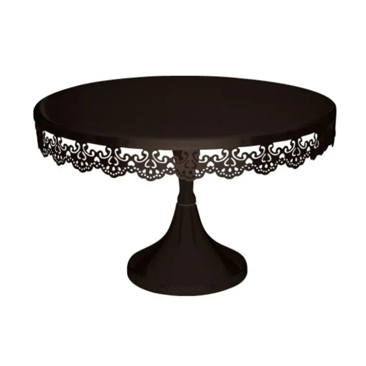 Présentoir gâteau noir broderie Ø 30 cm-Cerf Dellier