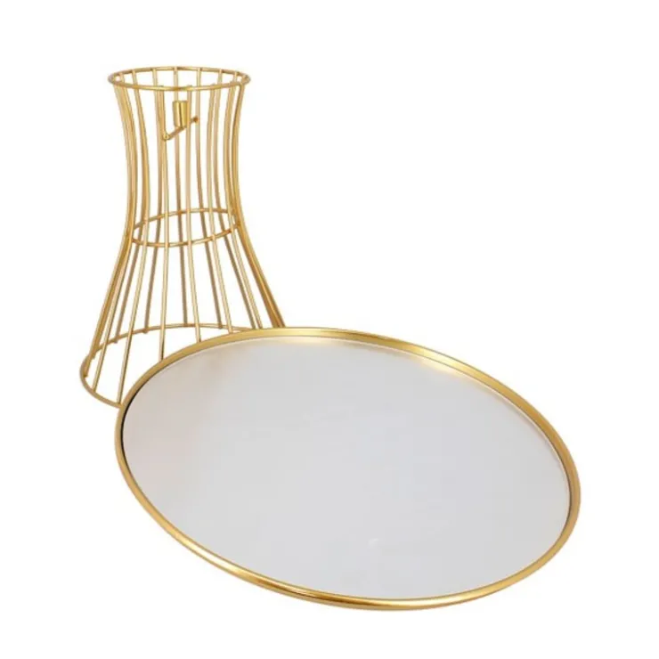 Présentoir gâteaux miroir doré 25 cm-Cerf Dellier Discount