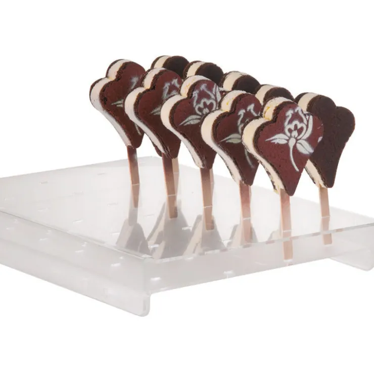 Présentoir transparent pour 24 sucettes glacées 36x16,5 cm-Cerf Dellier