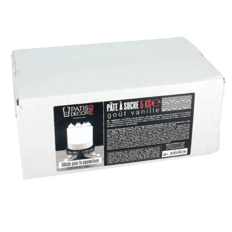 Pâte à sucre blanche arôme vanille 5 kg-Cerf Dellier New