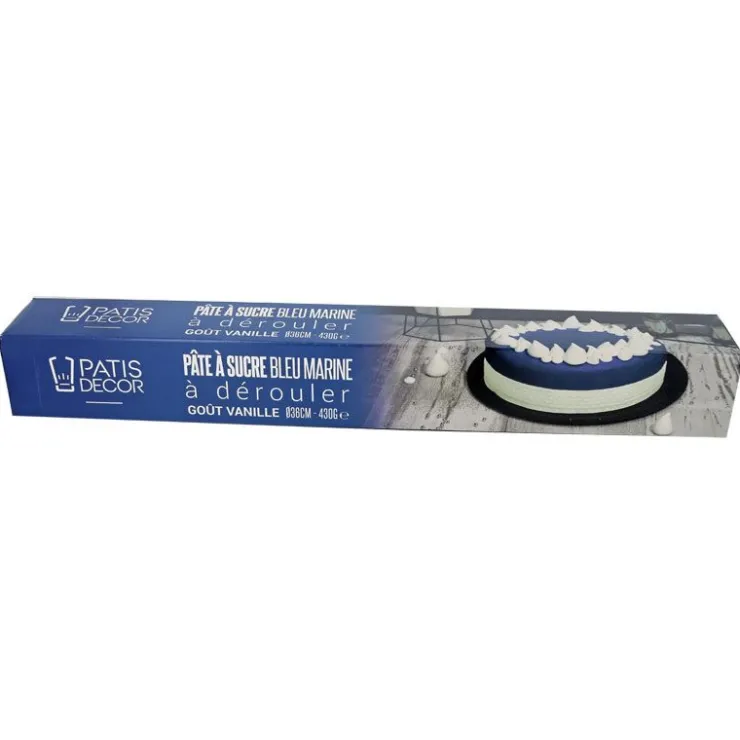 Pâte à sucre bleu marine étalée - DDM 06/24-Cerf Dellier Hot
