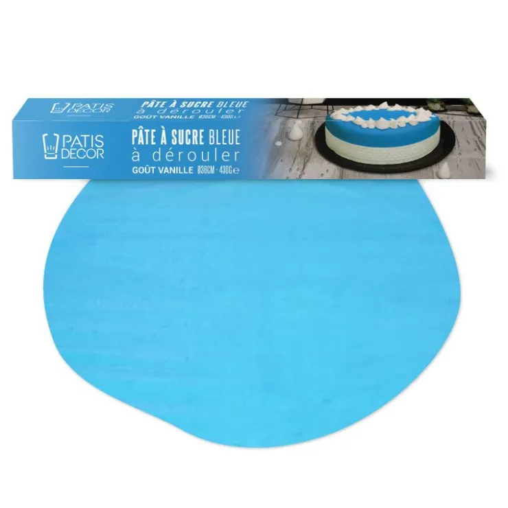 Pâte à sucre bleue étalée-Cerf Dellier Hot
