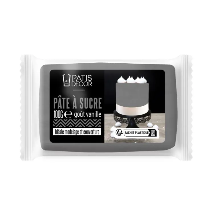Pâte à sucre grise 100 g - DDM 09/24-Cerf Dellier Online