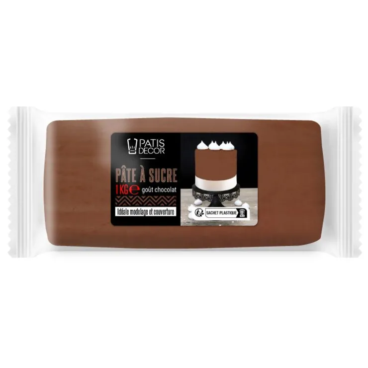 Pâte à sucre marron 1 kg-Cerf Dellier New