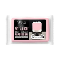 Pâte à sucre rose pastel 100 g - DDM 07/24-Cerf Dellier New