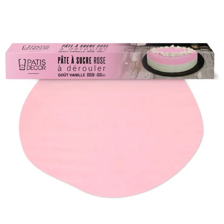 Pâte à sucre rose étalée-Cerf Dellier Hot