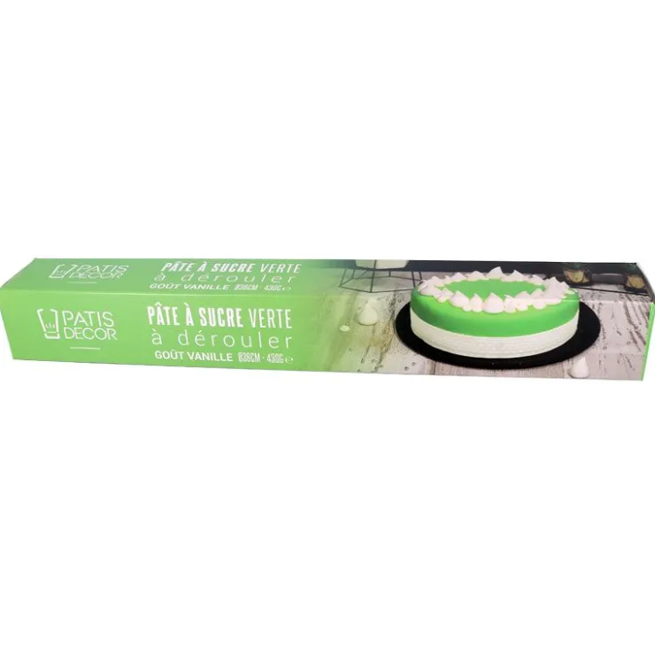 Pâte à sucre verte étalée - DDM 11/24-Cerf Dellier Hot