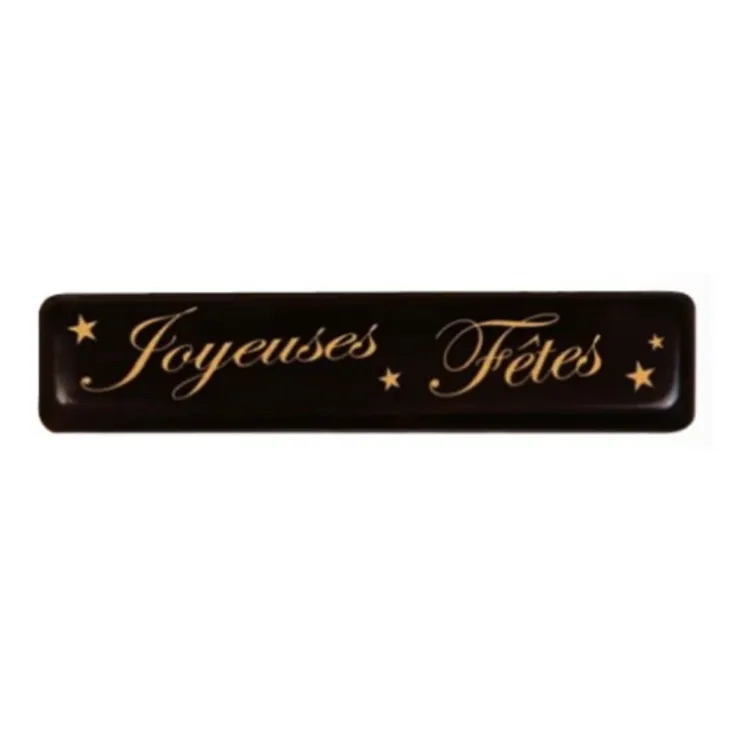 Rectangles chocolat noir Joyeuses Fêtes (x132)-Cerf Dellier