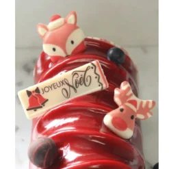 Rectangles Joyeuses Noël rouge assortis chocolat blanc (x80)-Cerf Dellier Outlet