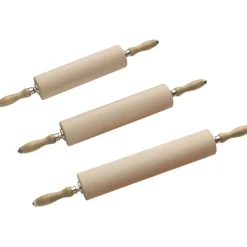 Rouleau à pâte avec poignées en hêtre diamêtre 8 cm 35 cm-Cerf Dellier Best