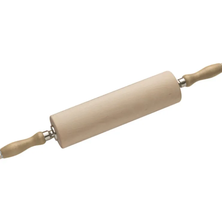 Rouleau à pâte avec poignées en hêtre diamêtre 8 cm 30 cm-Cerf Dellier Hot