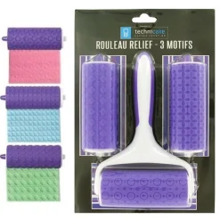 Rouleau relief pâte à sucre 3 motifs-Cerf Dellier New