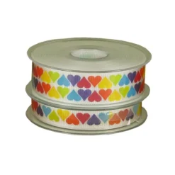 Ruban blanc coeurs (20 m)-Cerf Dellier Hot