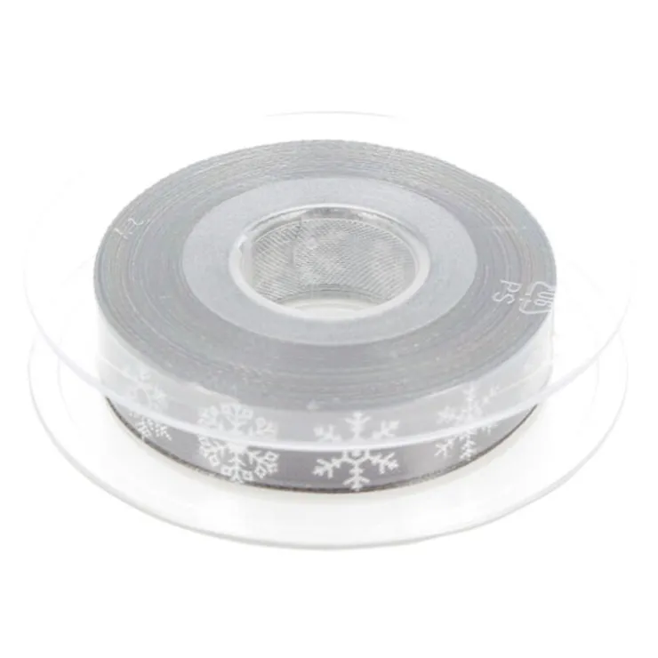 Ruban Flocons gris 15 mm (20 m)-Cerf Dellier Discount