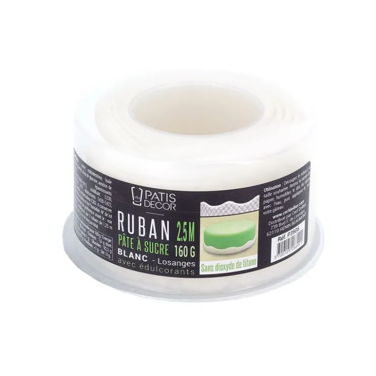 Ruban pâte à sucre losanges h 3 cm (2,5 m)-Cerf Dellier Best
