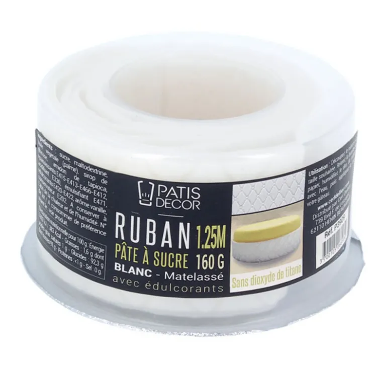 Ruban pâte à sucre matelassé h 5 cm (1,25 m)-Cerf Dellier New