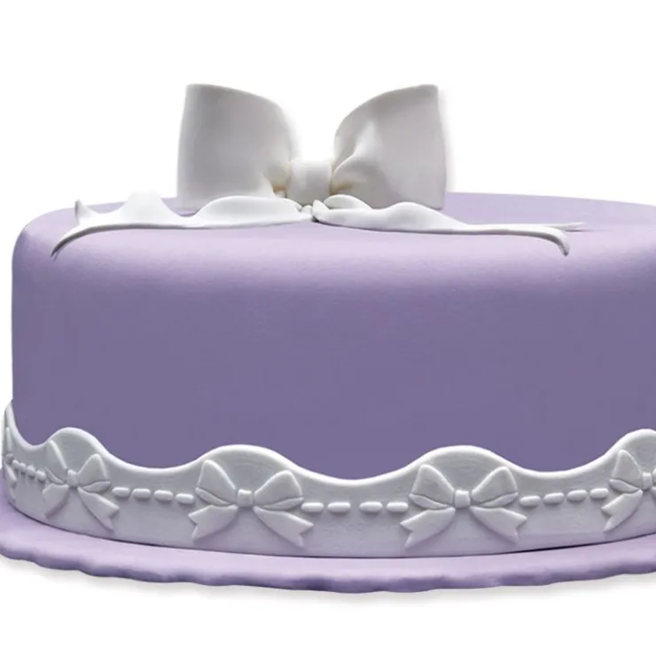 Ruban pâte à sucre noeuds blanc h 3 cm (2,5 m)-Cerf Dellier
