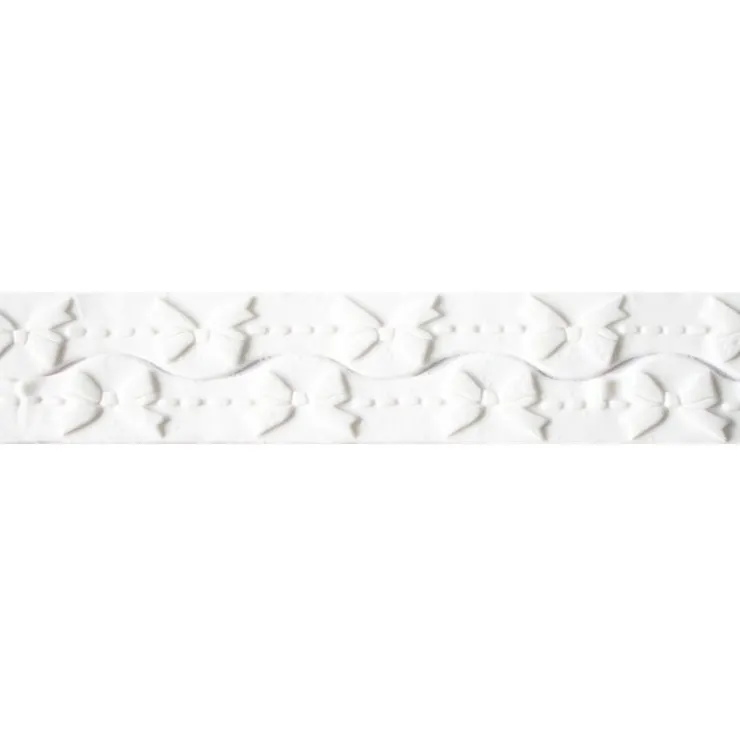 Ruban pâte à sucre noeuds blanc h 3 cm (2,5 m)-Cerf Dellier