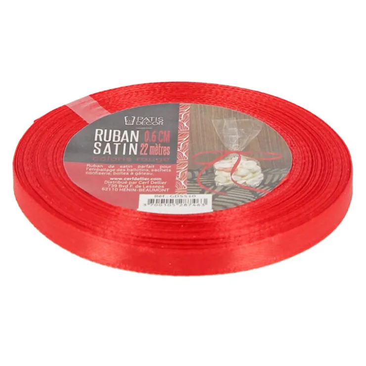 Ruban rouge satin (22 m)-Cerf Dellier Best