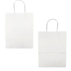 Sac en papier blanc - 21x11x27 cm-Cerf Dellier Discount